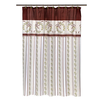 Carnation Home Fashions  Inc Victorian Christmas Fabric Shower Curtain MULTI