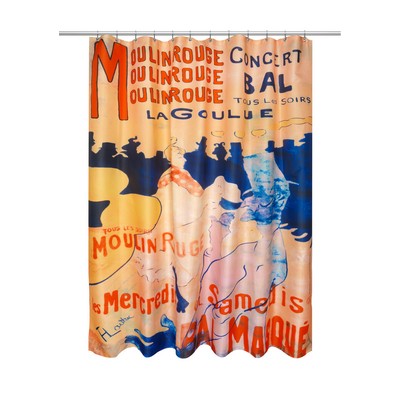 Carnation Home Fashions  Inc Moulin Rouge Museum Collection 100% Polyester Fabric Shower Curtain Size 70x72 Multi