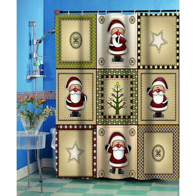 Carnation Home Fashions  Inc Americana Holiday Fabric Shower Curtain MULTI