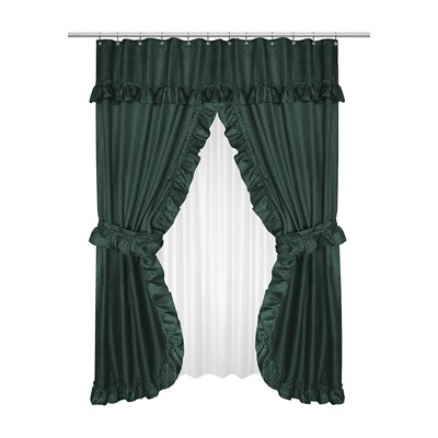 Carnation Home Fashions  Inc Lauren Double Swag Shower Curtain Evergreen Evergreen