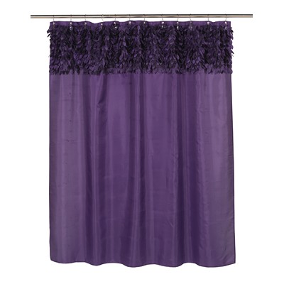 Carnation Home Fashions  Inc Jasmine Fabric Shower Curtain in Purple Purple
