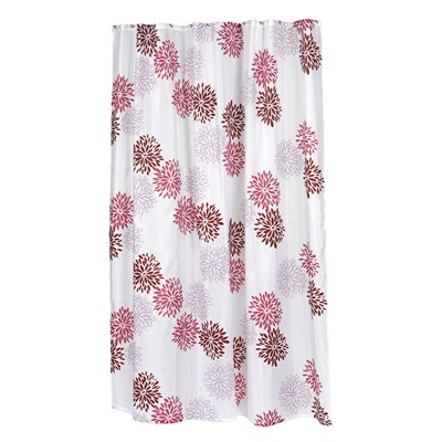 Carnation Home Fashions  Inc Extra Long Emma Fabric Shower Curtain Size 70 Wide x 96 Long MULTI
