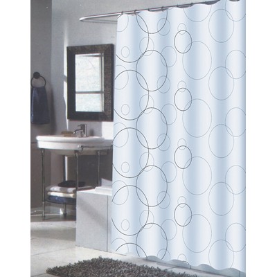 Carnation Home Fashions  Inc Extra Long Ava Fabric Shower Curtain MULTI