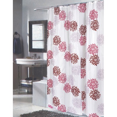 Carnation Home Fashions  Inc Extra Long Emma Fabric Shower Curtain MULTI