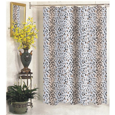Carnation Home Fashions  Inc Extra Long Hailey Fabric Shower Curtain MULTI