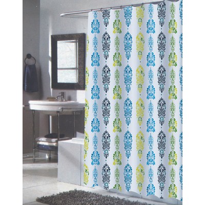 Carnation Home Fashions  Inc Extra Long Olivia Fabric Shower Curtain MULTI
