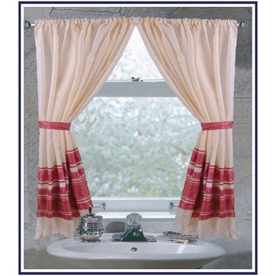 Carnation Home Fashions  Inc Fleur Fabric Window Curtain in Burgundy Burgundy
