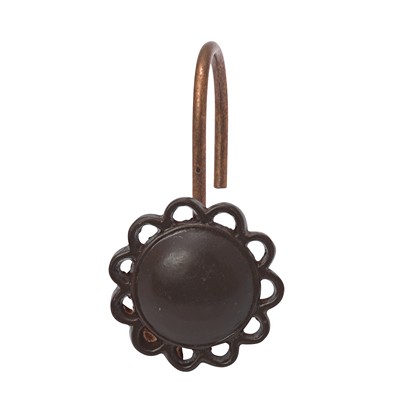 Carnation Home Fashions  Inc Filigree Resin Shower Curtain Hooks in Brown Brown