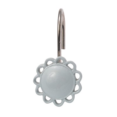 Carnation Home Fashions  Inc Filigree Resin Shower Curtain Hooks in Spa Blue Spa Blue