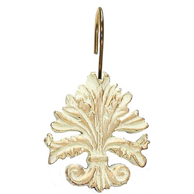 Carnation Home Fashions  Inc Fleur dis Lis Resin Shower Curtain Hooks in Brushed Gold  Brushed Gold