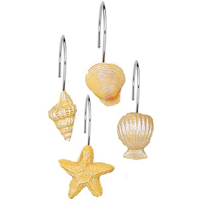 Carnation Home Fashions  Inc South Beach Resin Shower Curtain Hooks in Ivory Ivory