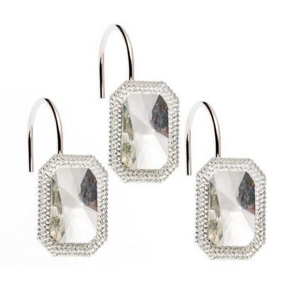 Carnation Home Fashions  Inc Tiffany Bejeweld Resin Shower Curtain Hooks in Clear Clear