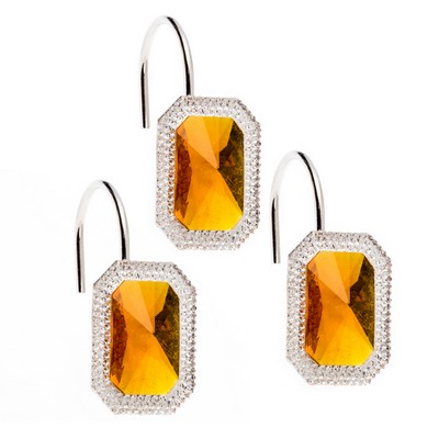 Carnation Home Fashions  Inc Tiffany Bejeweld Resin Shower Curtain Hooks in Amber Amber