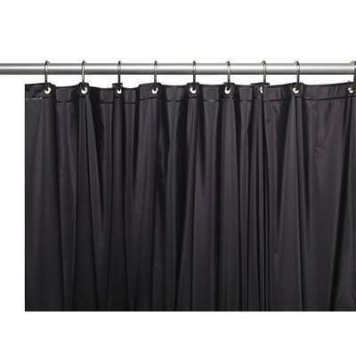 Carnation Home Fashions  Inc Extra Long (84 x 72) 5 Gauge Vinyl Liner w/ Metal Grommets in Black Black