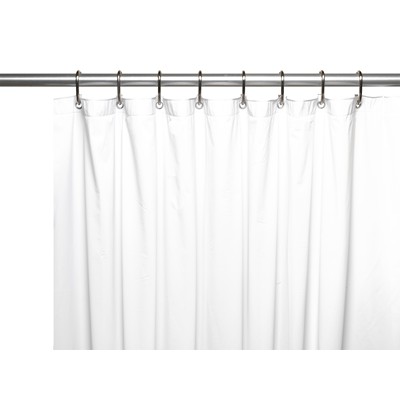 Carnation Home Fashions  Inc Jumbo Long 8 Gauge Vinyl Shower Curtain Liner in White White