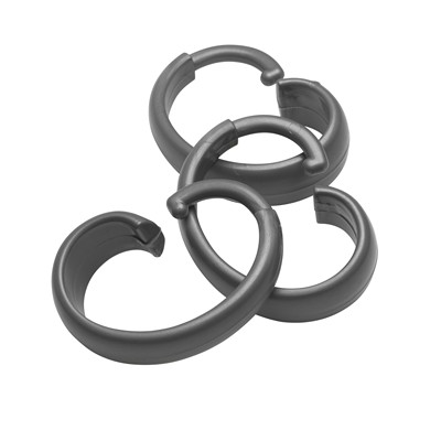 Carnation Home Fashions  Inc Hang Ease C Type Plastic Shower Curtain Hooks in Silver Silver