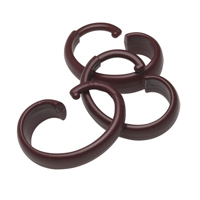 Carnation Home Fashions  Inc Hang Ease C Type Plastic Shower Curtain Hooks in Burgundy Burgundy