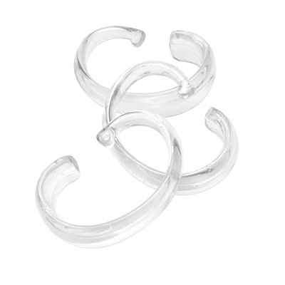 Carnation Home Fashions  Inc Hang Ease C Type Plastic Shower Curtain Hooks in Super Clear Super Clear