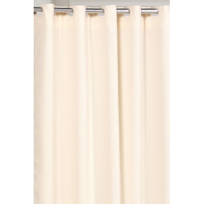 Carnation Home Fashions  Inc Pre Hooked Waffle Weave Fabric Shower Curtain in Ivory Ivory