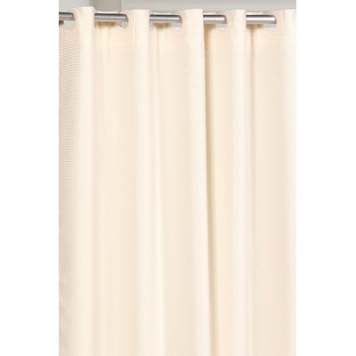 Carnation Home Fashions  Inc Pre Hooked™ Waffle Weave Fabric Shower Curtain in Ivory Ivory