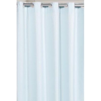 Carnation Home Fashions  Inc Pre Hooked Waffle Weave Fabric Shower Curtain in Spa  Spa Blue