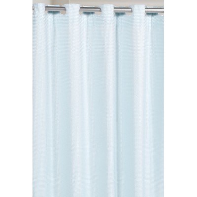 Carnation Home Fashions  Inc Pre Hooked™ Waffle Weave Fabric Shower Curtain in Spa  Spa Blue