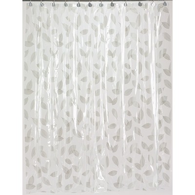 Carnation Home Fashions  Inc Autumn Leaves Vinyl Shower Curtain in Silver Silver