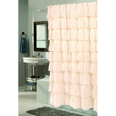Carnation Home Fashions  Inc Carmen Polyester Shower Curtain in Ivory Ivory