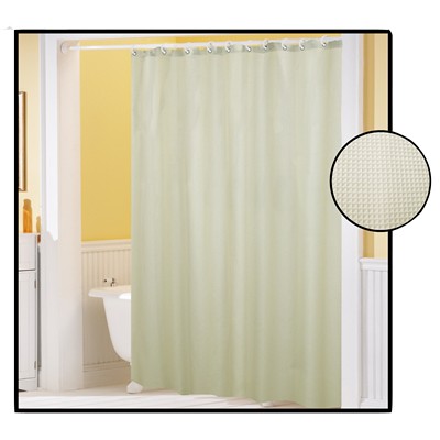 Carnation Home Fashions  Inc Waffle Weave Polyester Curtain in Ivory Ivory