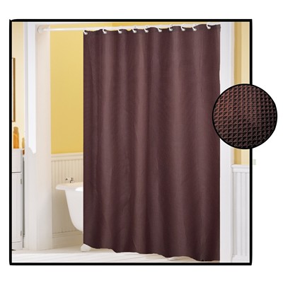 Carnation Home Fashions  Inc Waffle Weave Polyester Curtain in Brown Brown