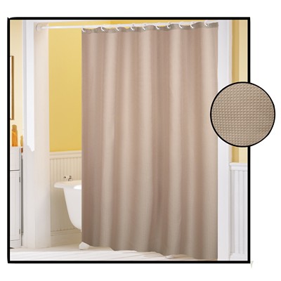 Carnation Home Fashions  Inc Waffle Weave Polyester Curtain in Linen Linen