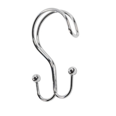 Carnation Home Fashions  Inc Double Shower Curtain Hook in Chrome Chrome