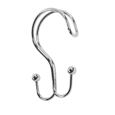 Carnation Home Fashions  Inc Double Shower Curtain Hook in Chrome Chrome