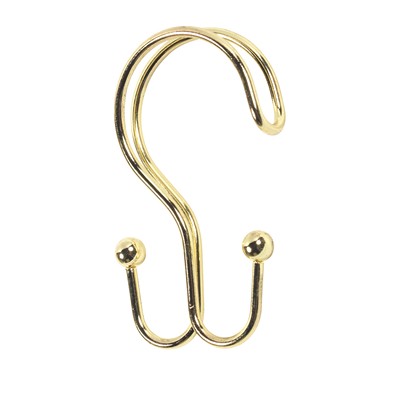 Carnation Home Fashions  Inc Double Shower Curtain Hook in Brass Brass