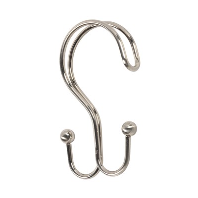 Carnation Home Fashions  Inc Double Shower Curtain Hook in Brushed Nickel Brushed Nickel