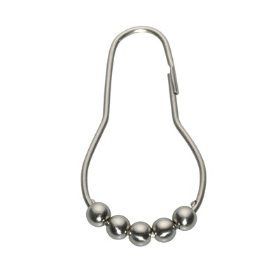 Carnation Home Fashions  Inc Roller Shower Curtain Hooks in Brushed Nickel Brushed Nickel