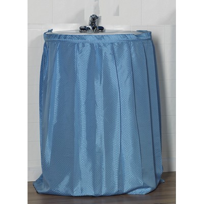 Carnation Home Fashions  Inc Lauren Diamond-Piqued 100% Polyester Sink Drape in Light Blue Lt Blue