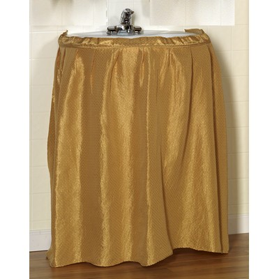 Carnation Home Fashions  Inc Lauren Diamond-Piqued 100% Polyester Sink Drape in Gold Gold