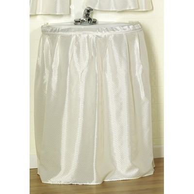 Carnation Home Fashions  Inc Lauren  Diamond-Piqued 100% Polyester Sink Drape in Ivory Ivory