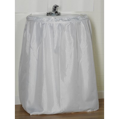 Carnation Home Fashions  Inc Lauren Diamond-Piqued 100% Polyester Sink Drape in White White