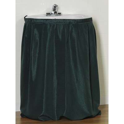 Carnation Home Fashions  Inc Lauren Diamond-Piqued 100% Polyester Sink Drape in Evergreen Evergreen