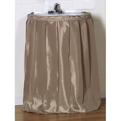 Carnation Home Fashions  Inc Lauren Diamond-Piqued 100% Polyester Sink Drape in Linen Linen