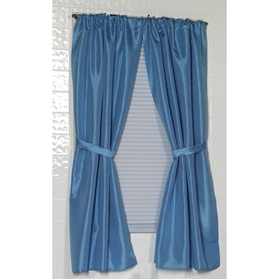 Carnation Home Fashions  Inc Lauren Diamond-Piqued 100% Polyester Window Curtain in Light Blue Lt Blue