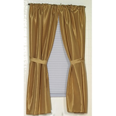 Carnation Home Fashions  Inc Lauren Diamond-Piqued 100% Polyester Window Curtain in Gold Gold