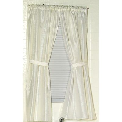 Carnation Home Fashions  Inc Lauren Diamond-Piqued 100% Polyester Window Curtain in Ivory Ivory