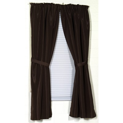Carnation Home Fashions  Inc Lauren Diamond-Piqued 100% Polyester Window Curtain in Brown Brown