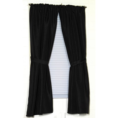 Carnation Home Fashions  Inc Lauren Diamond-Piqued 100% Polyester Window Curtain in Black Black
