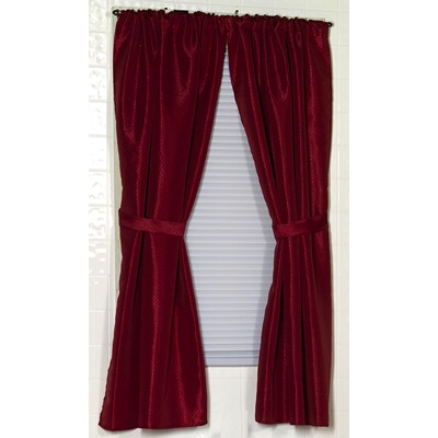 Carnation Home Fashions  Inc Lauren Diamond-Piqued 100% Polyester Window Curtain in Burgundy Burgundy