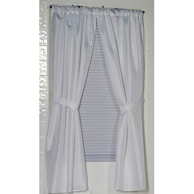 Carnation Home Fashions  Inc Lauren Diamond-Piqued 100% Polyester Window Curtain in White White