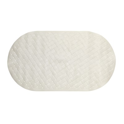 Carnation Home Fashions  Inc Weave Look Vinyl Bath Tub Mat Size 15x27 in Ivory IVORY